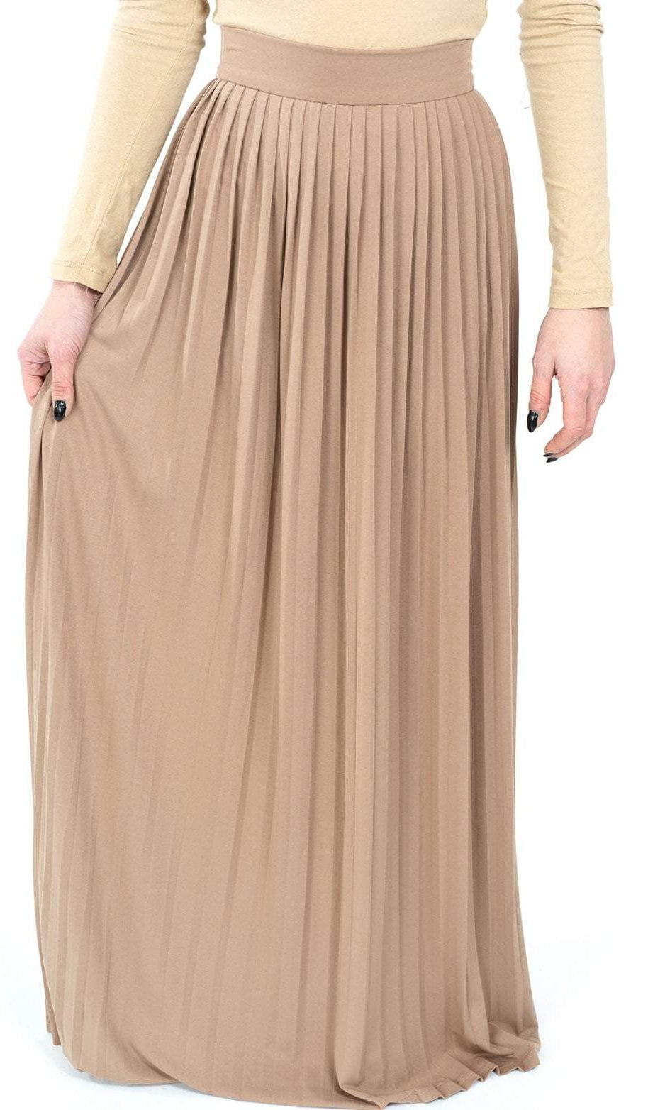 Mocha Milk Silk Maxi Skirt Kabayare