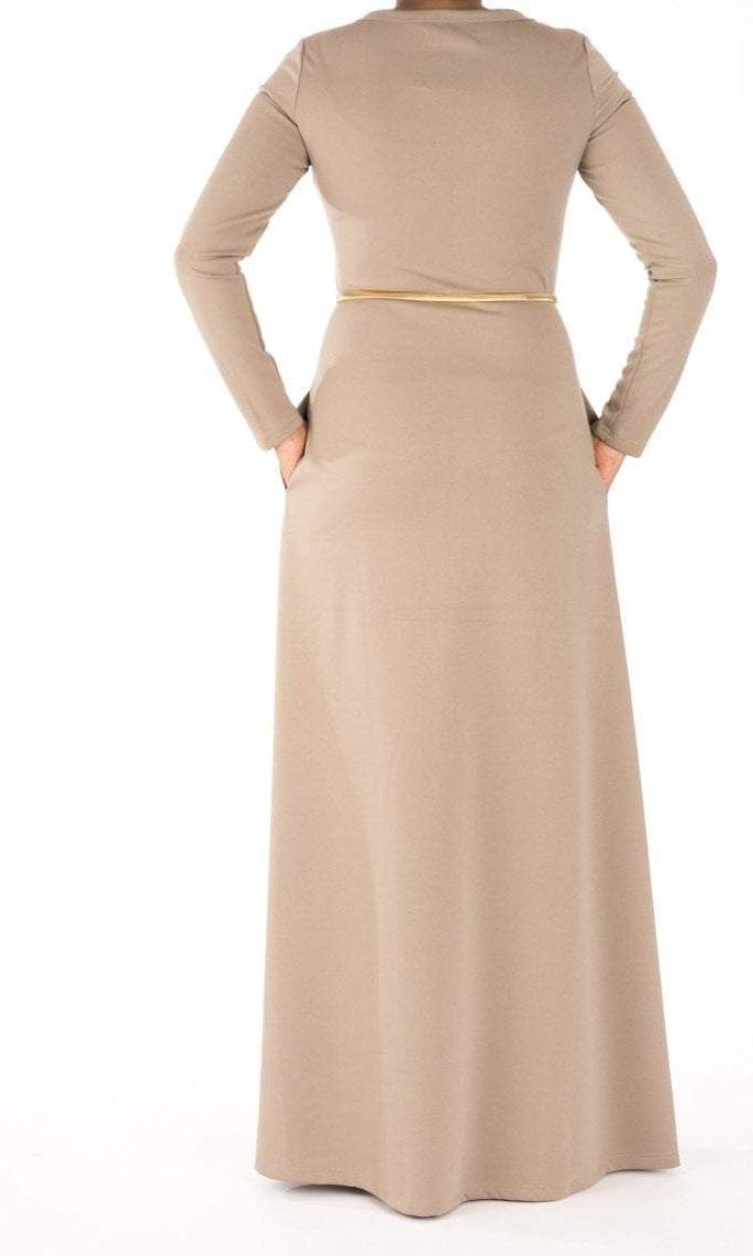 Mocha Modern Cut Dress Kabayare