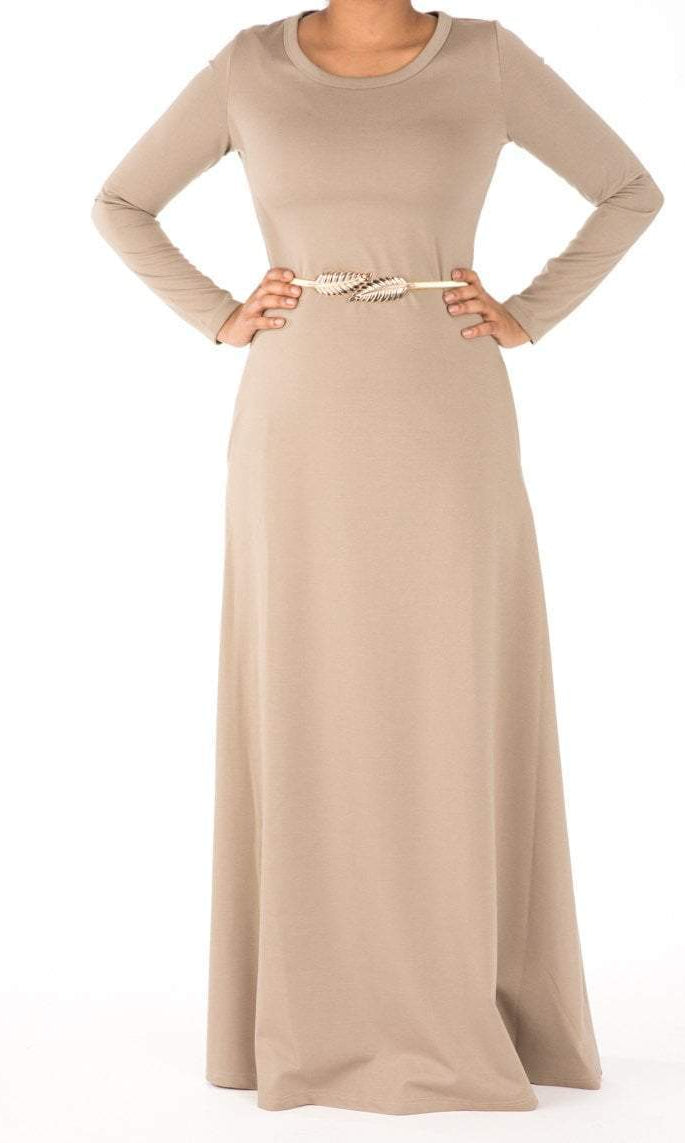 Mocha Modern Cut Dress Kabayare