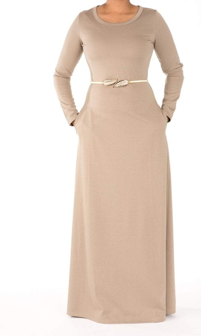 Mocha Modern Cut Dress Kabayare