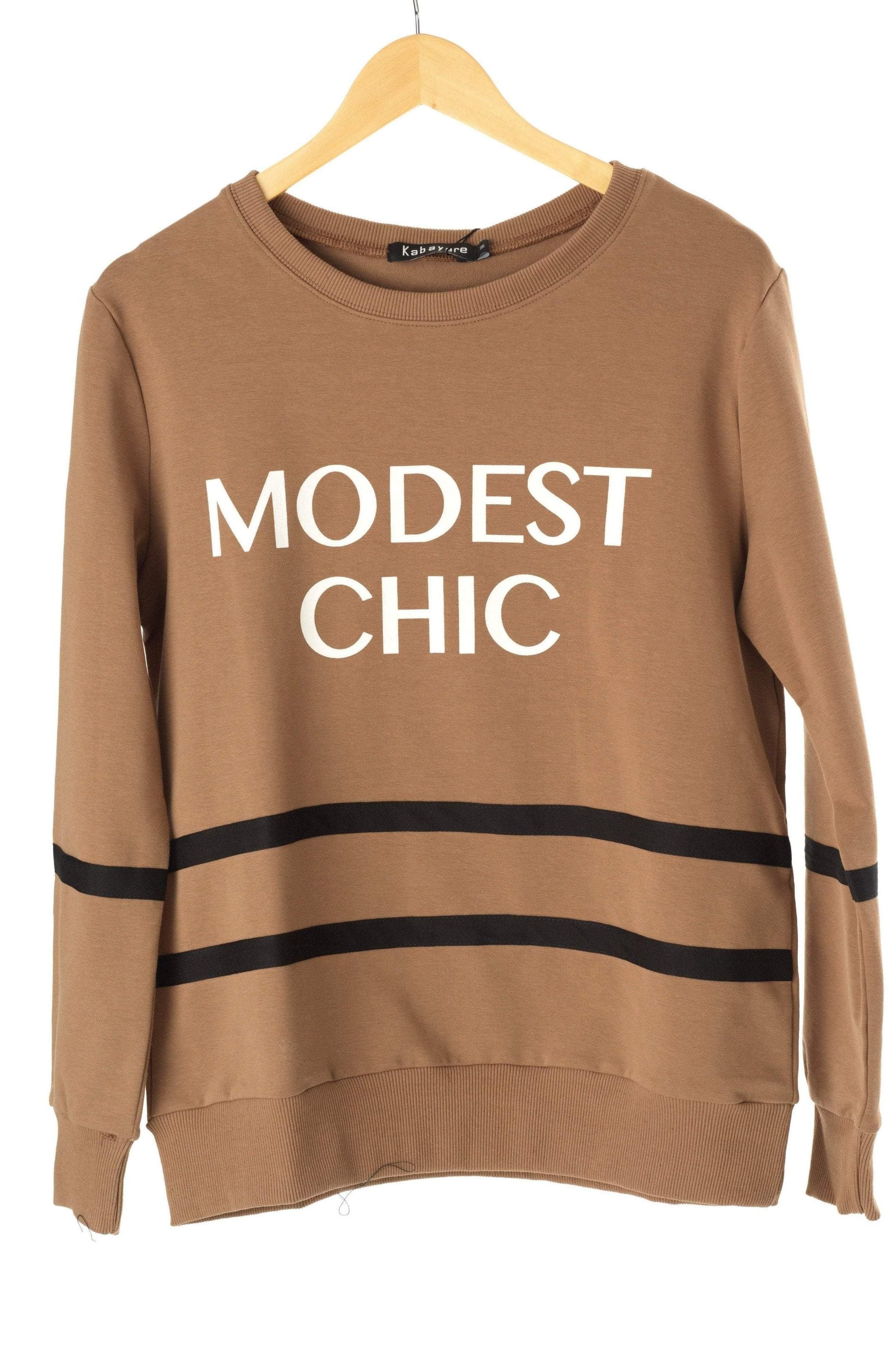 Mocha Modest Chic sweater Kabayare