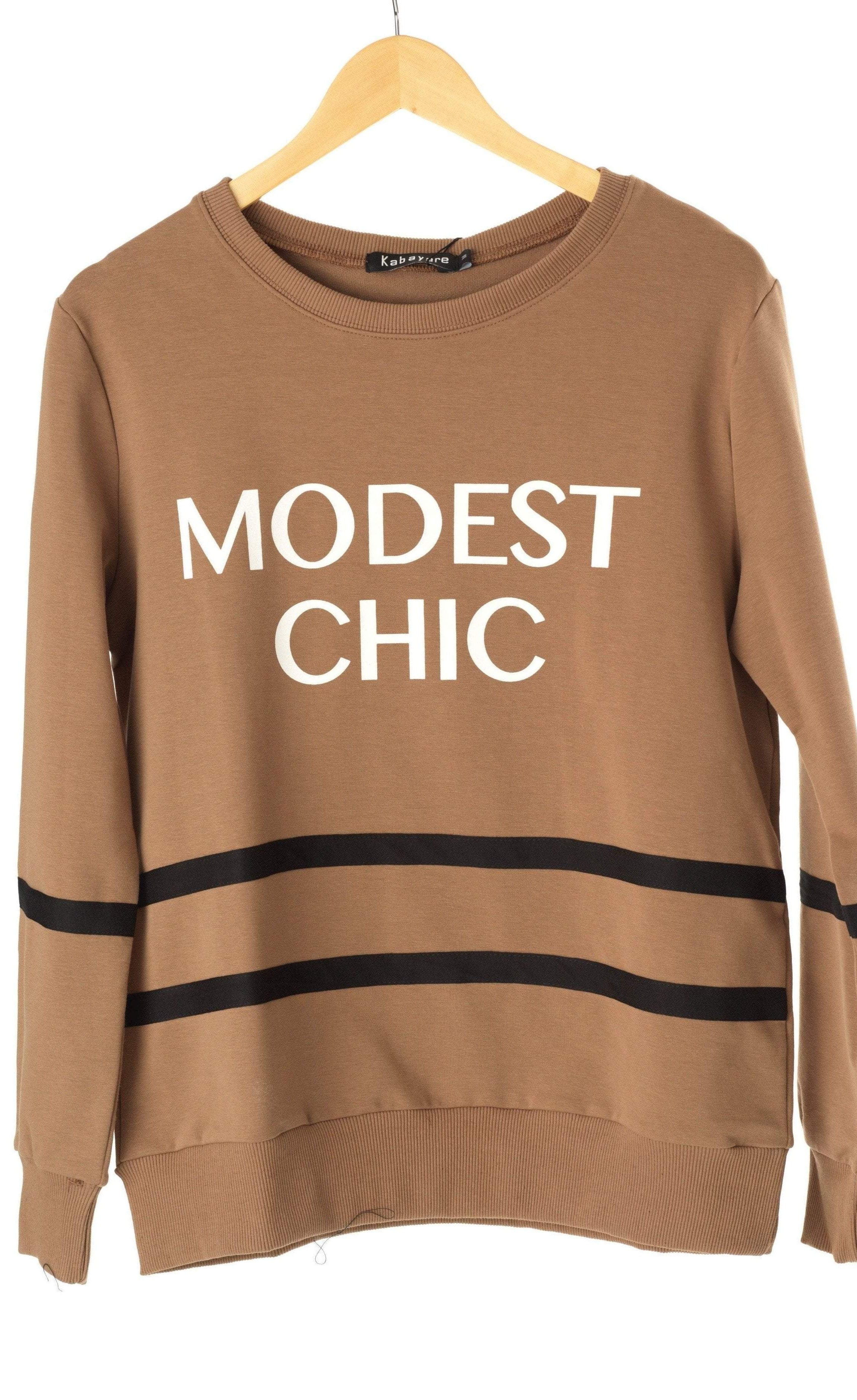 Mocha Modest Chic sweater Kabayare