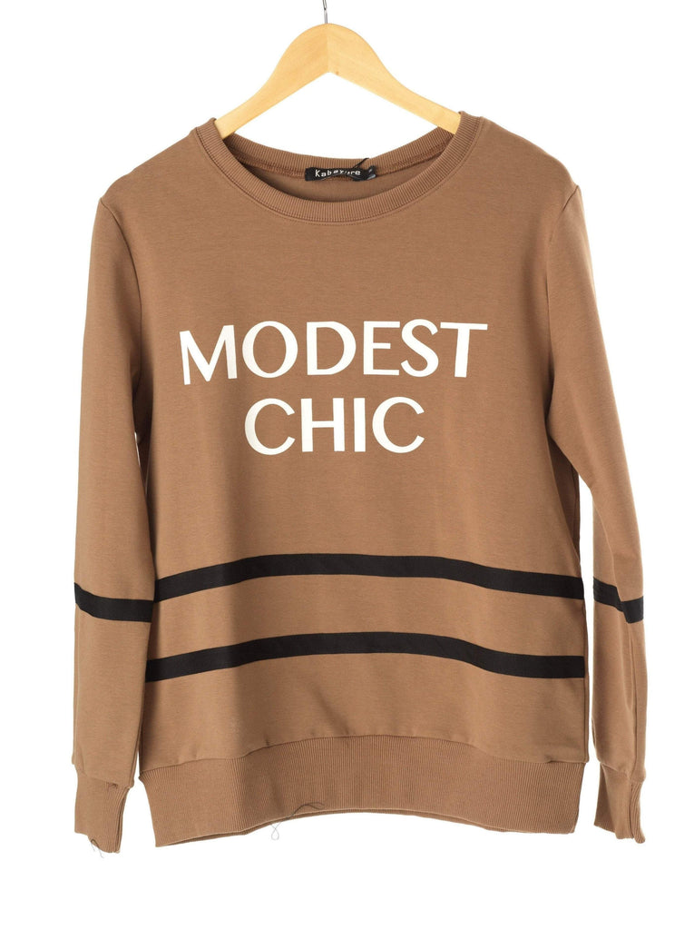 Mocha Modest Chic sweater Kabayare