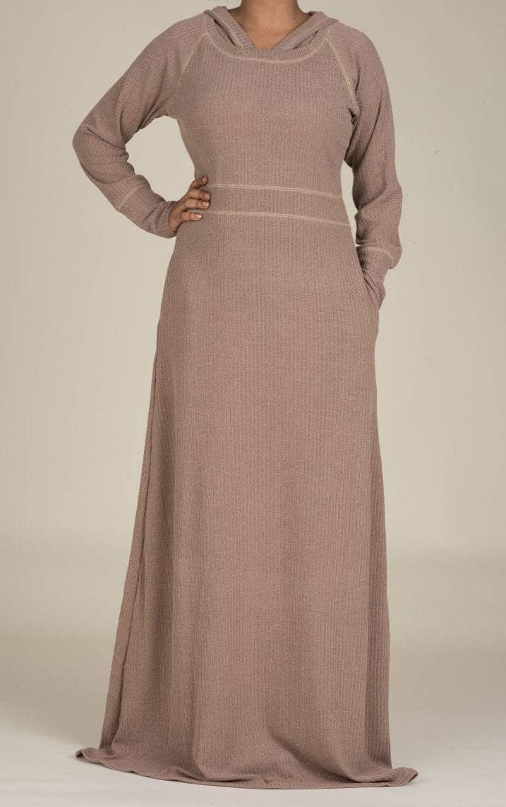 Mocha Sweater Hooded Dress Kabayare
