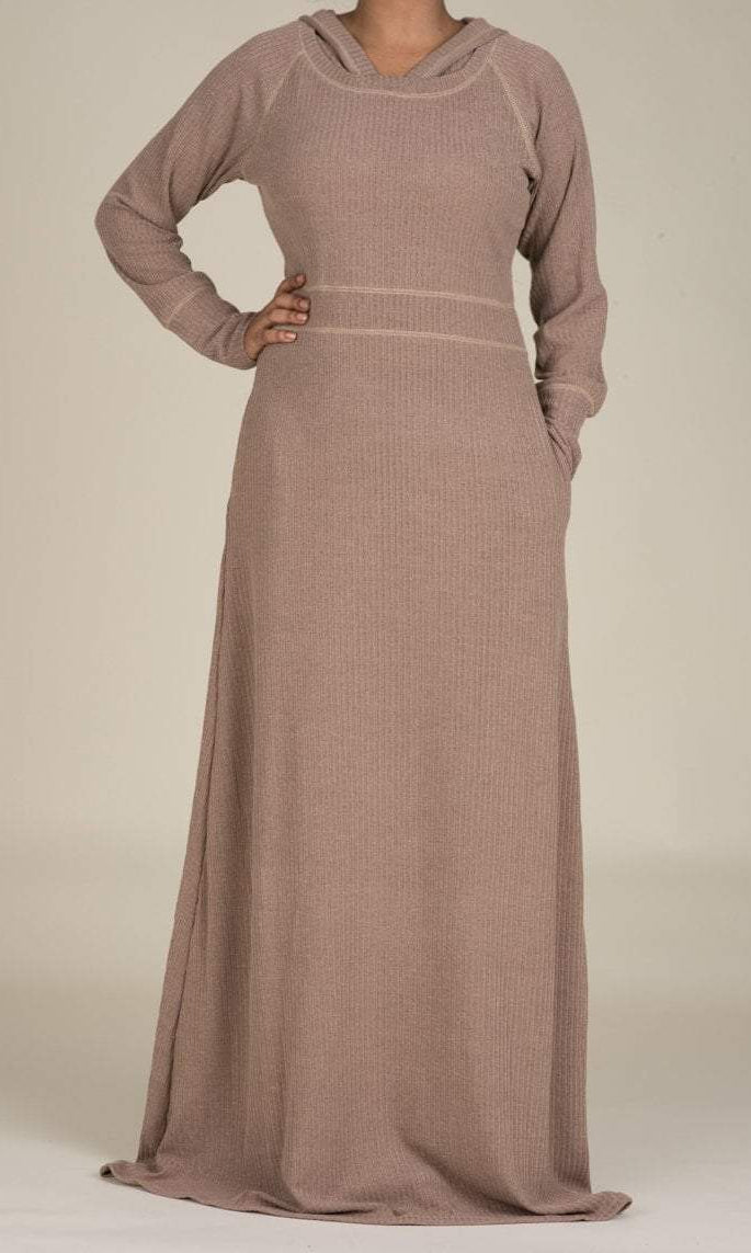 Mocha Sweater Hooded Dress Kabayare