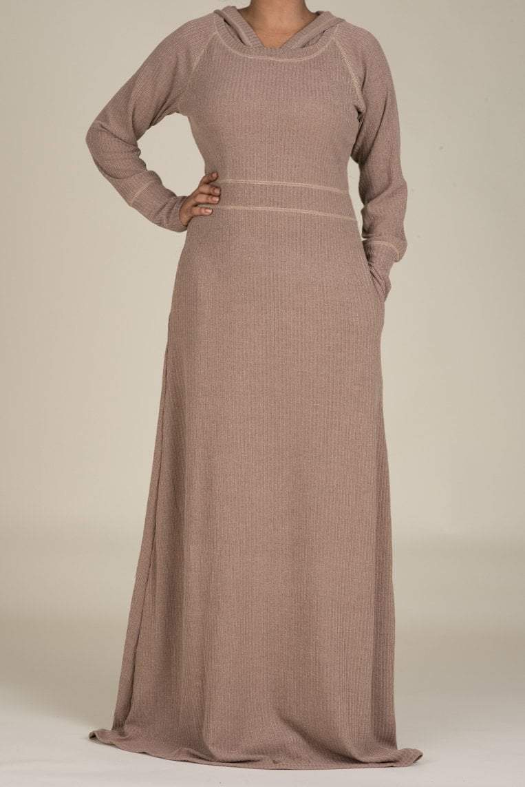 Mocha Sweater Hooded Dress Kabayare