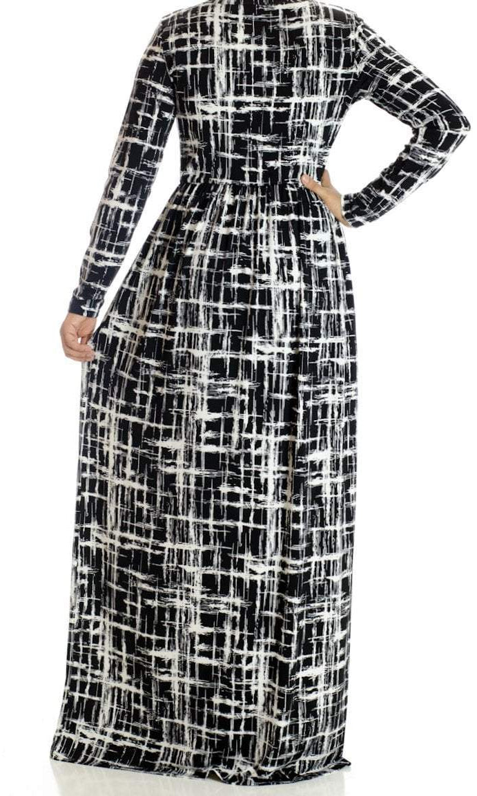 Modern Abstract Maxi Dress Kabayare