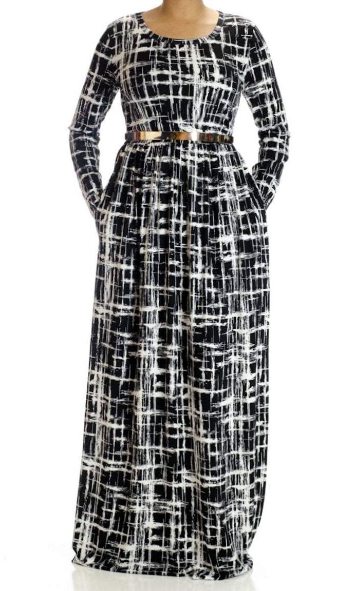 Modern Abstract Maxi Dress Kabayare