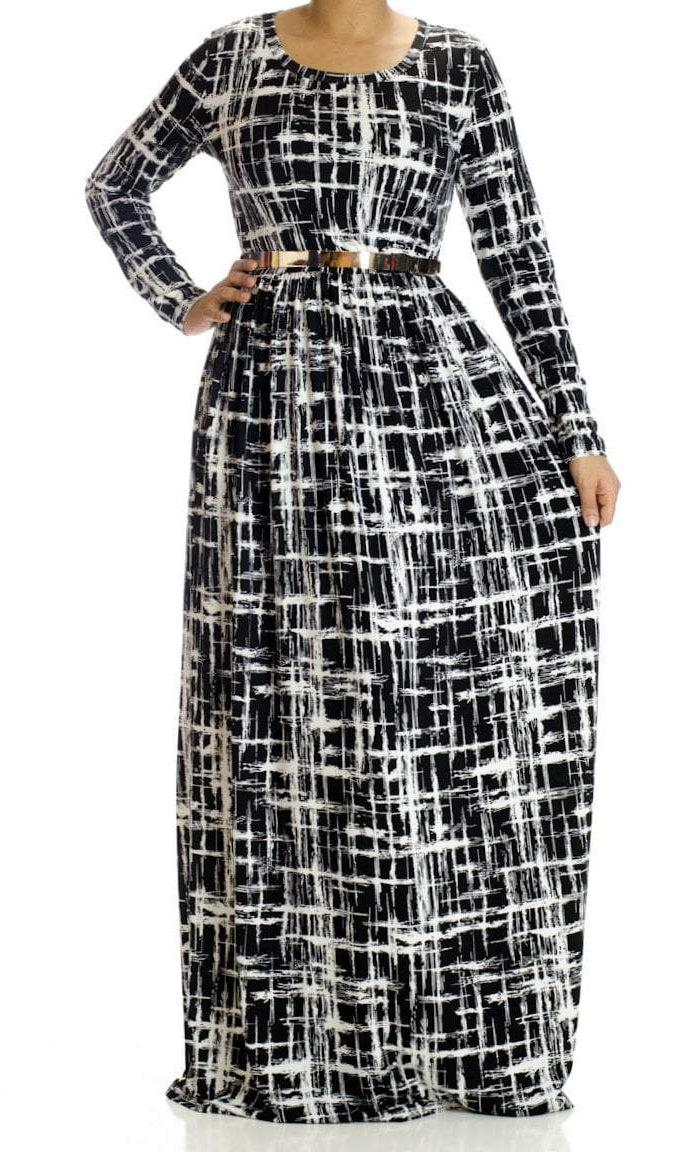 Modern Abstract Maxi Dress Kabayare