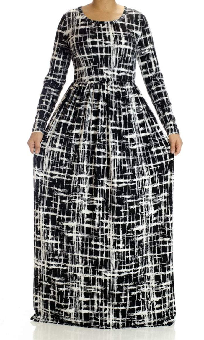 Modern Abstract Maxi Dress Kabayare