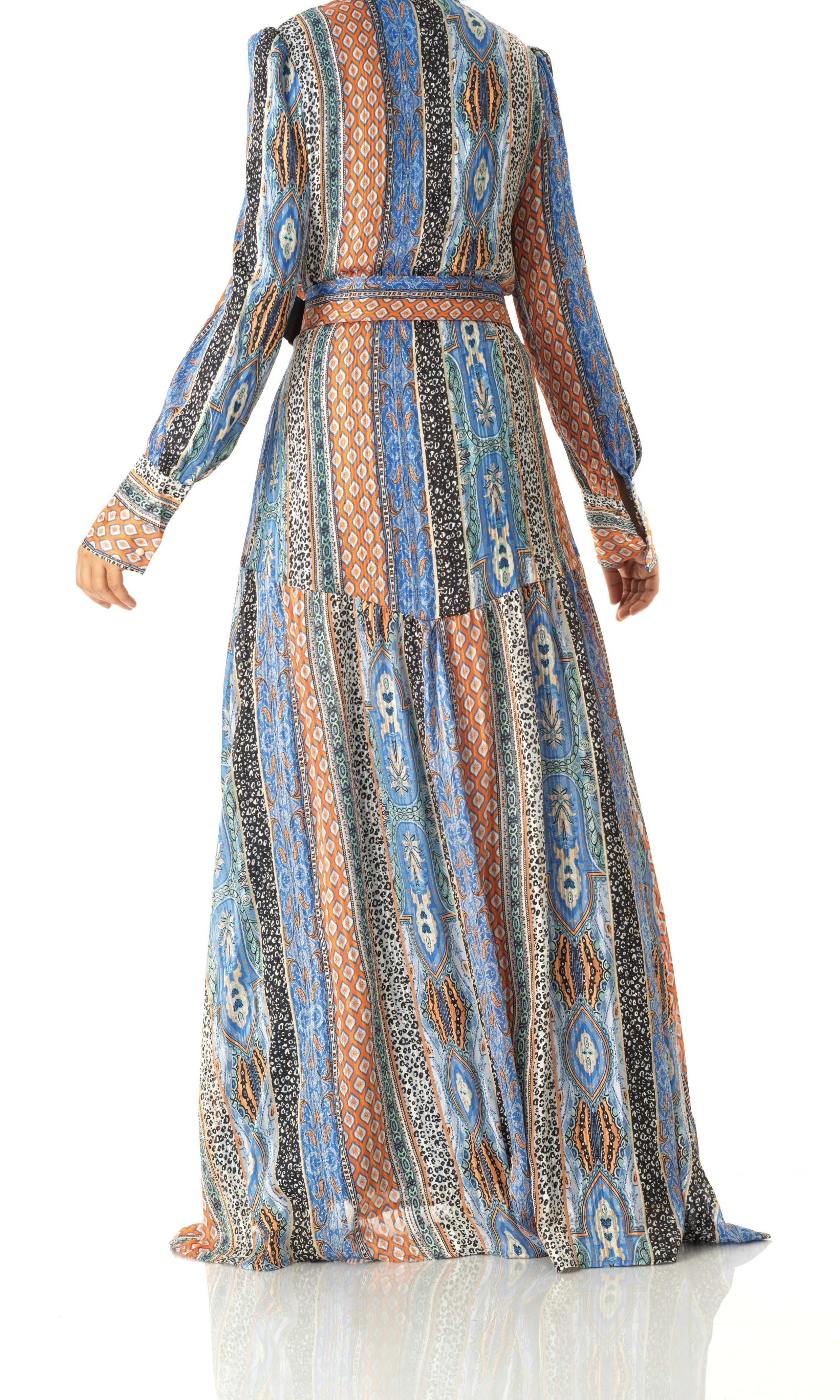 Moroccan multi hue print chiffon Kabayare