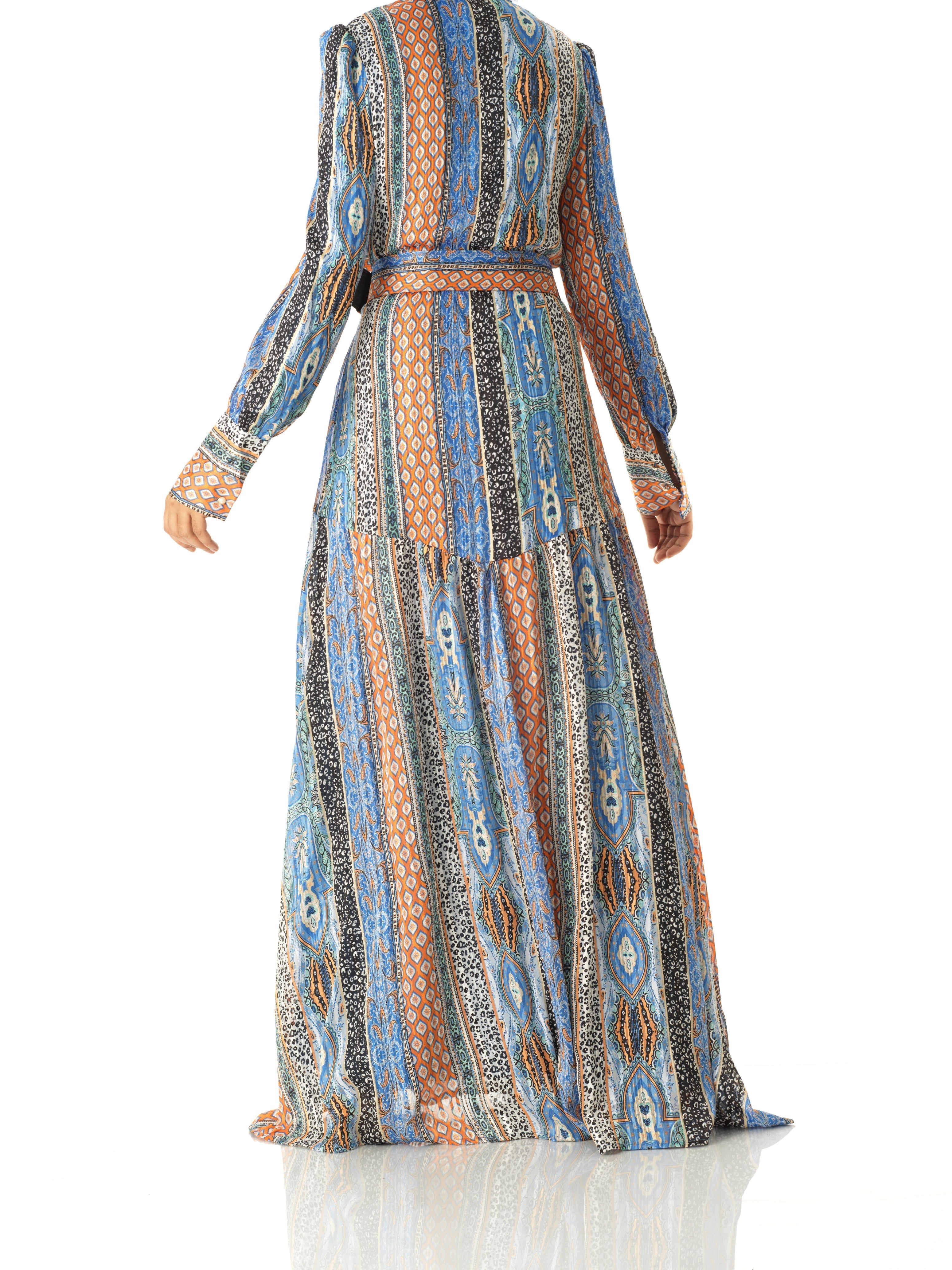 Moroccan multi hue print chiffon Kabayare