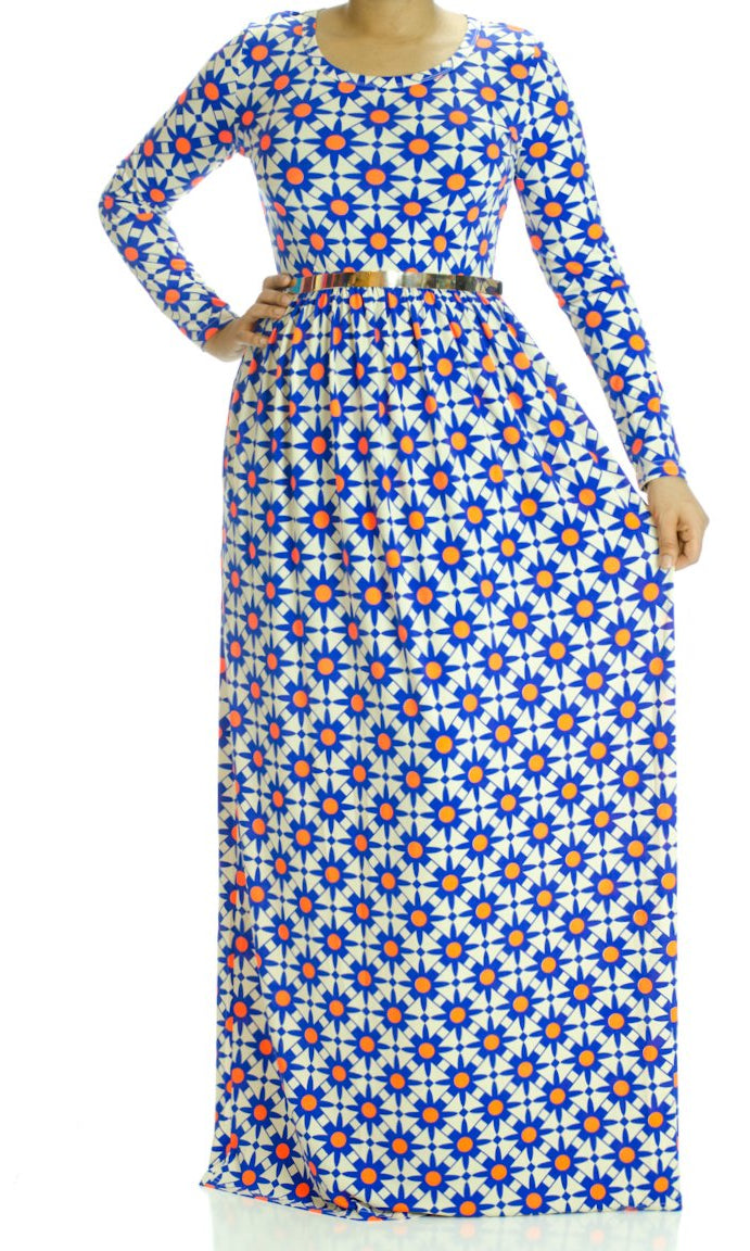 Moroccan print maxi dress Kabayare