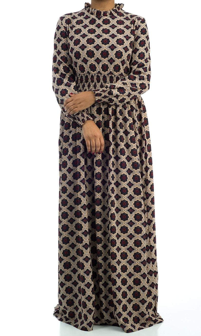 Moroccan scrunched maxi dress Kabayare
