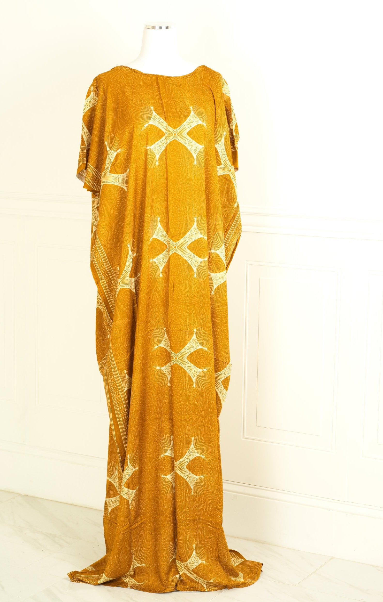 mustard axe print bati dress KF