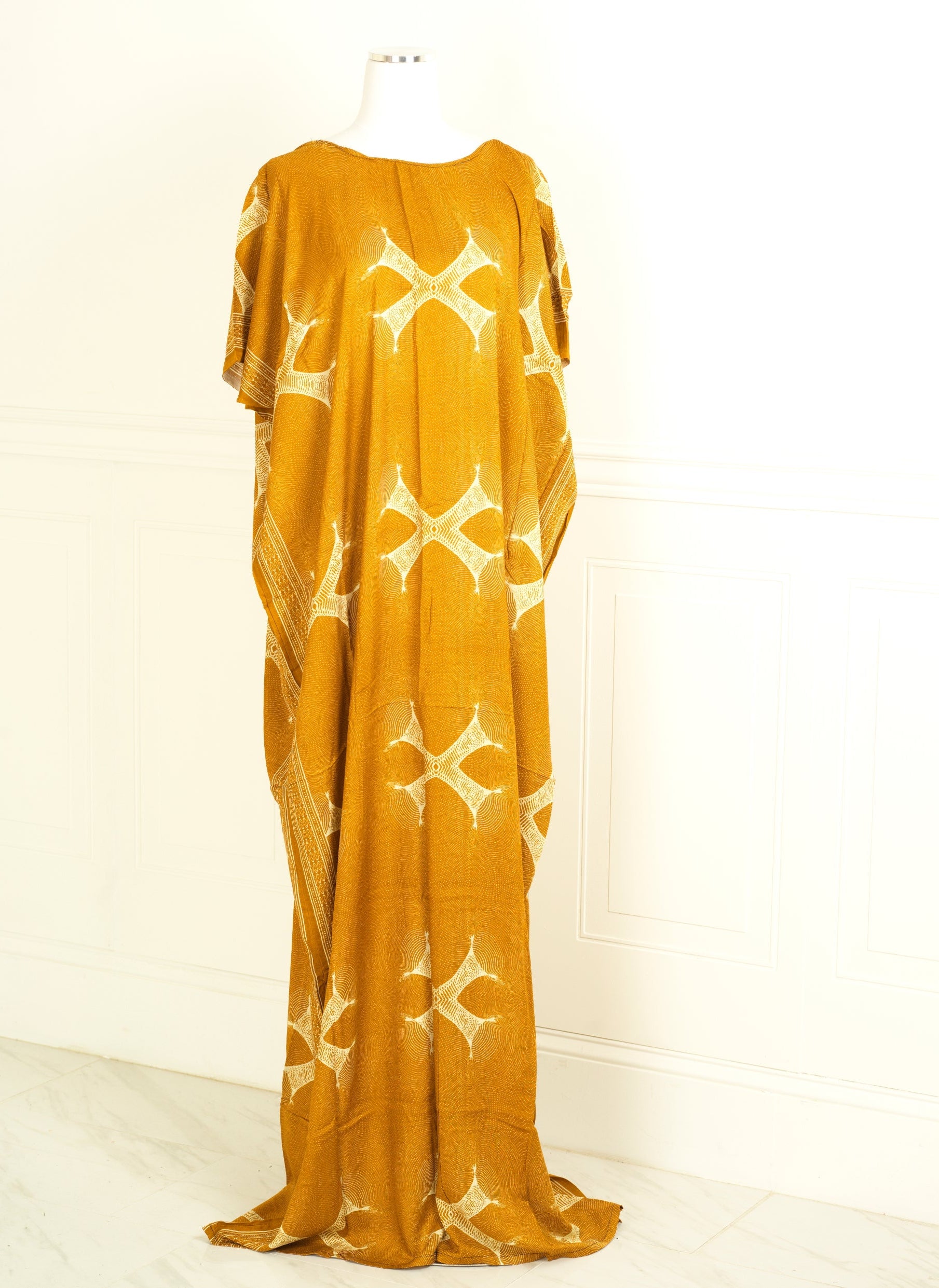 mustard axe print bati dress KF