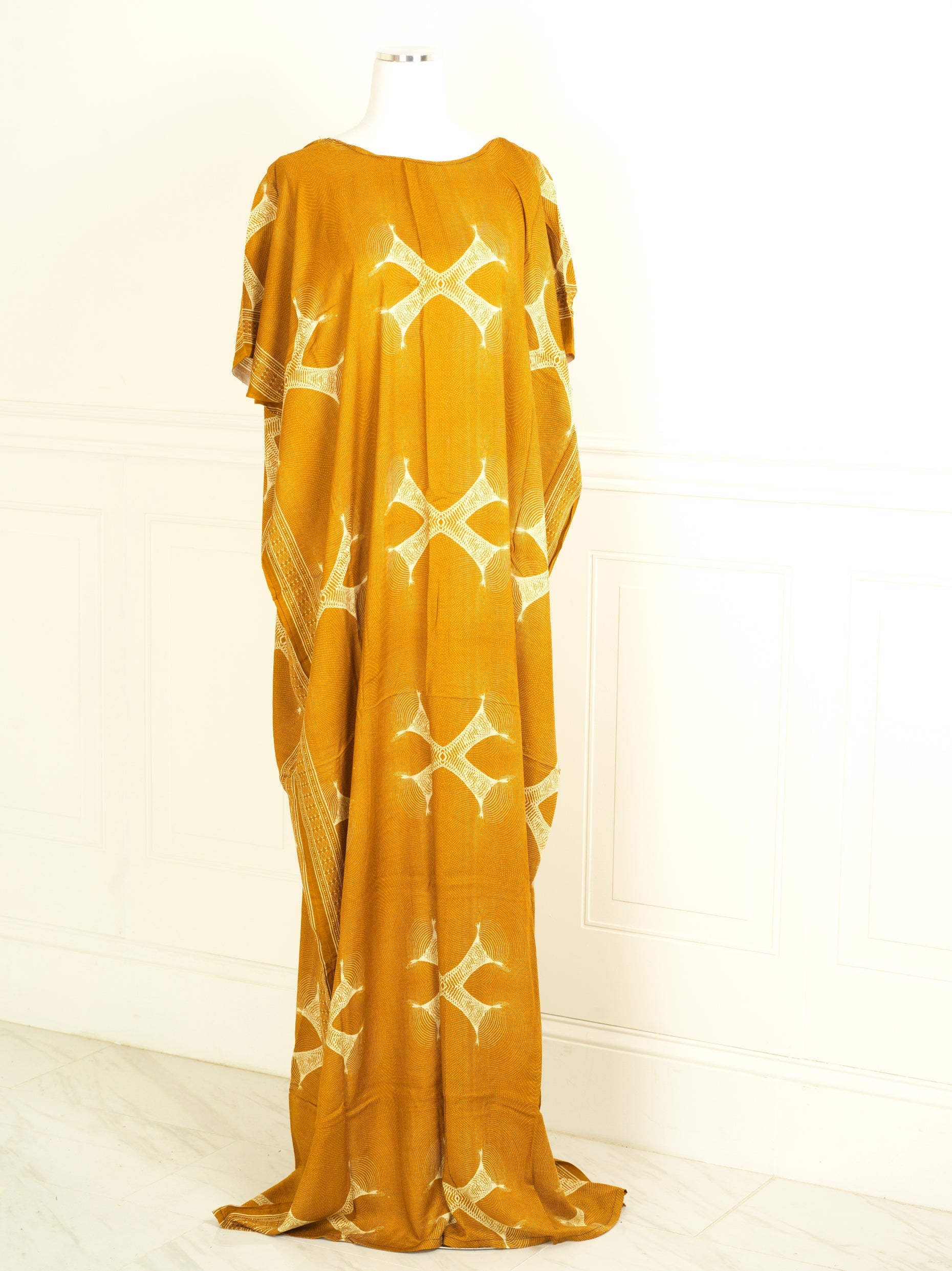 mustard axe print bati dress KF