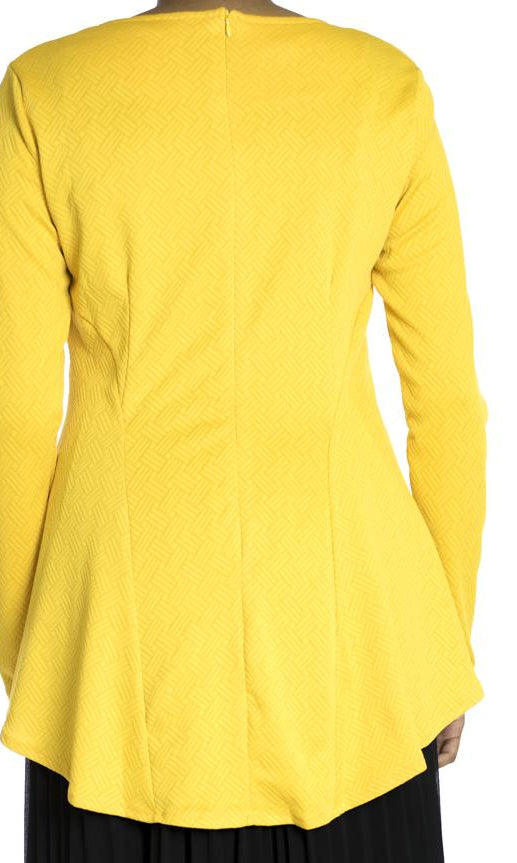 Mustard Hi-low Peplum Top Kabayare