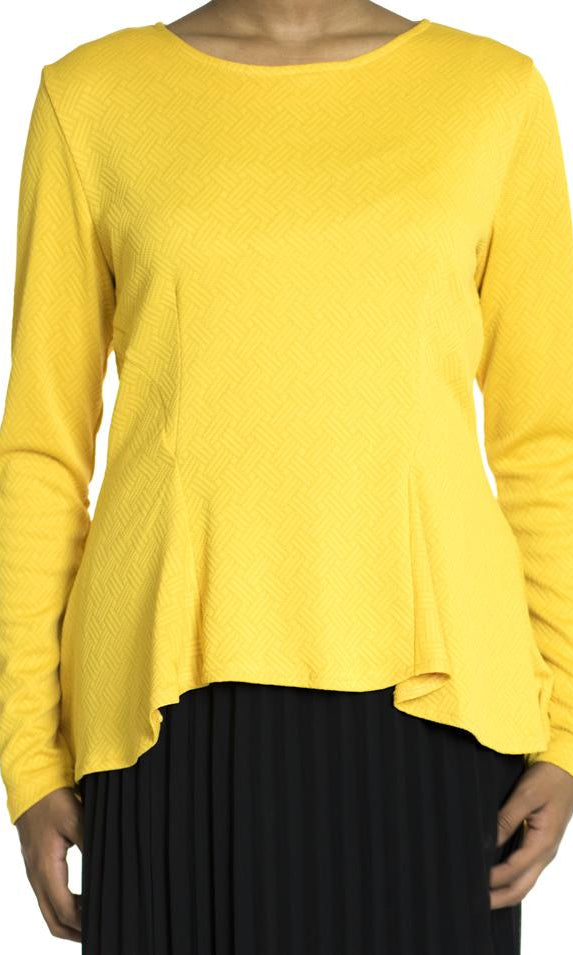 Mustard Hi-low Peplum Top Kabayare