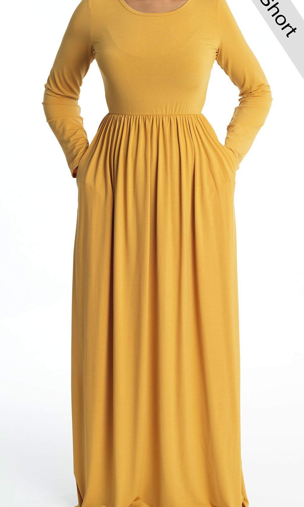 Mustard Milk Silk Maxi Dress (Short) Kabayare