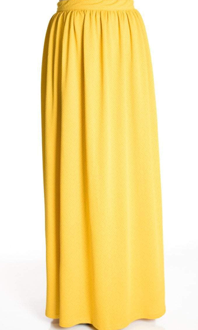 Mustard textured Maxi Skirt Kabayare