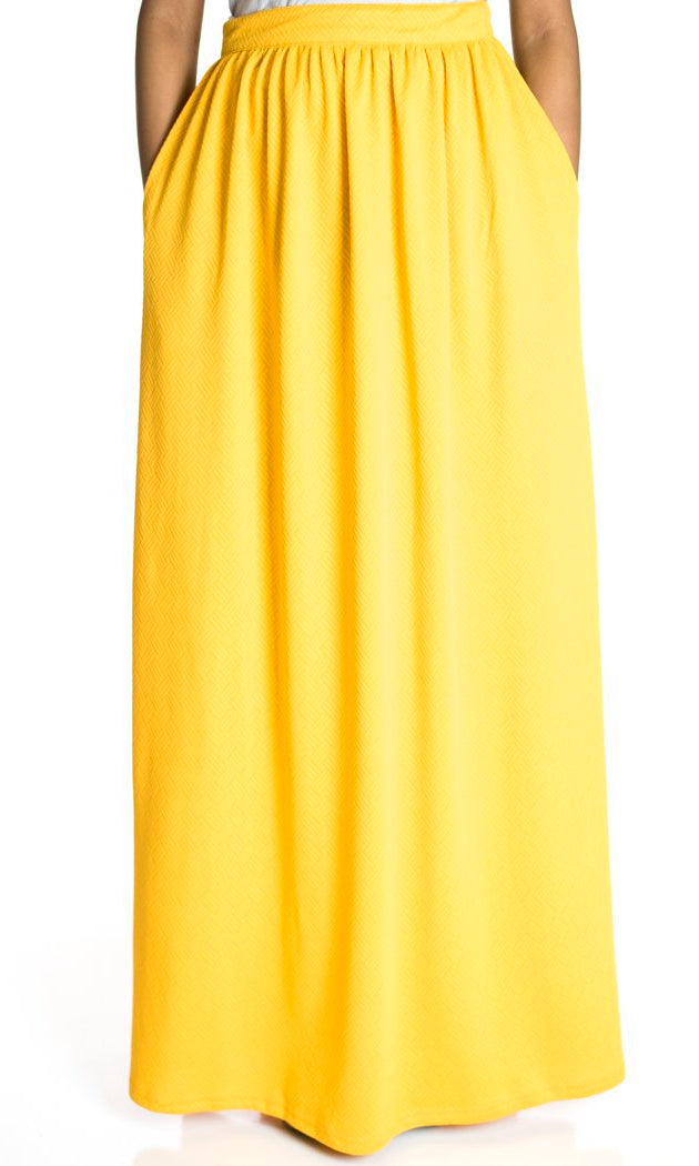 Mustard textured Maxi Skirt Kabayare