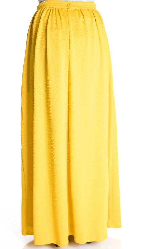 Mustard textured Maxi Skirt Kabayare