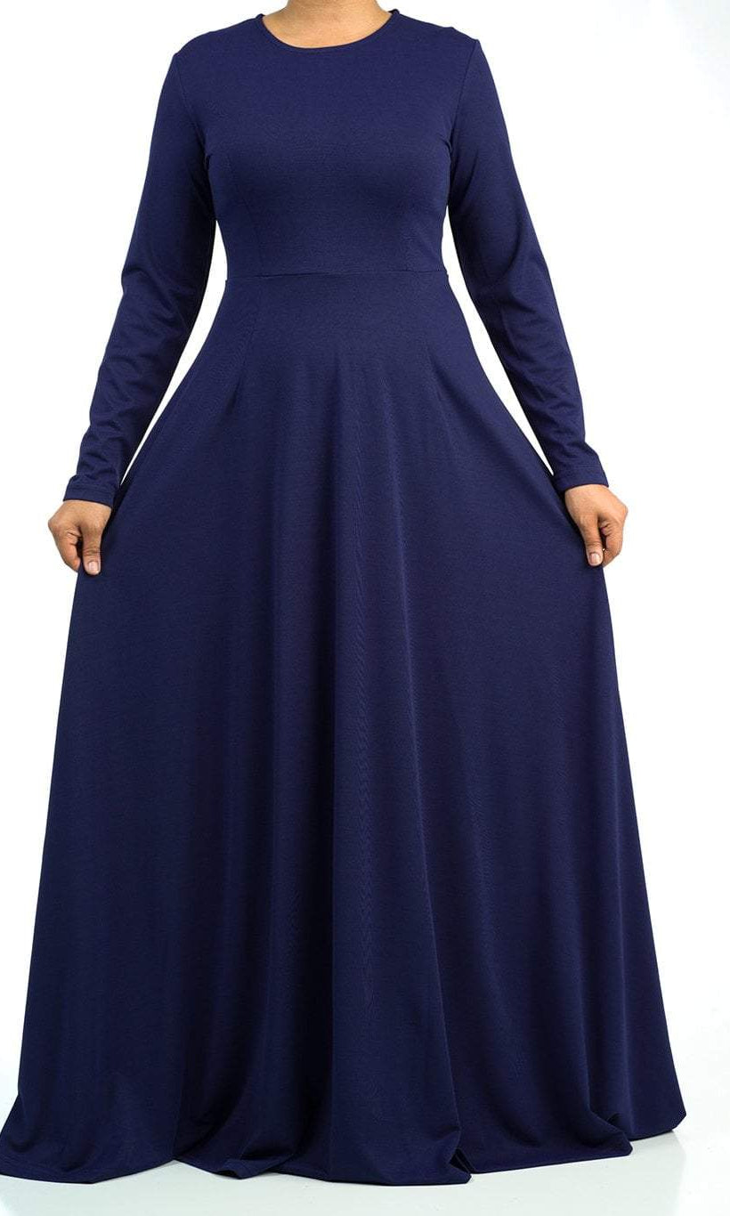 Navy A-line Modest Maxi dress Kabayare