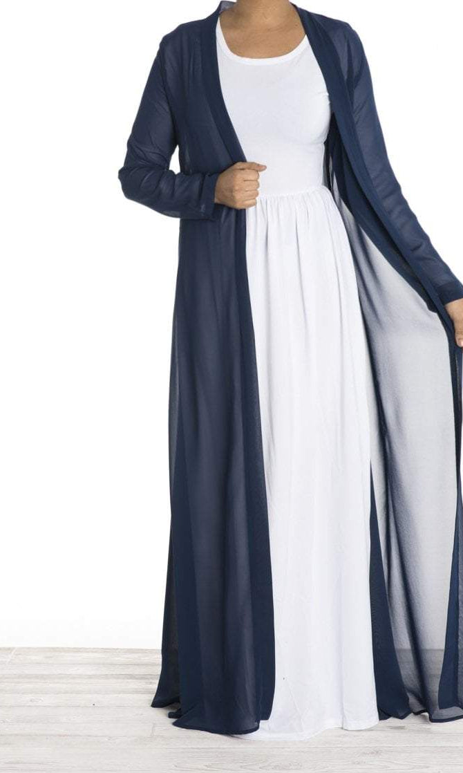 Navy Basic Maxi Cardigan Kabayare