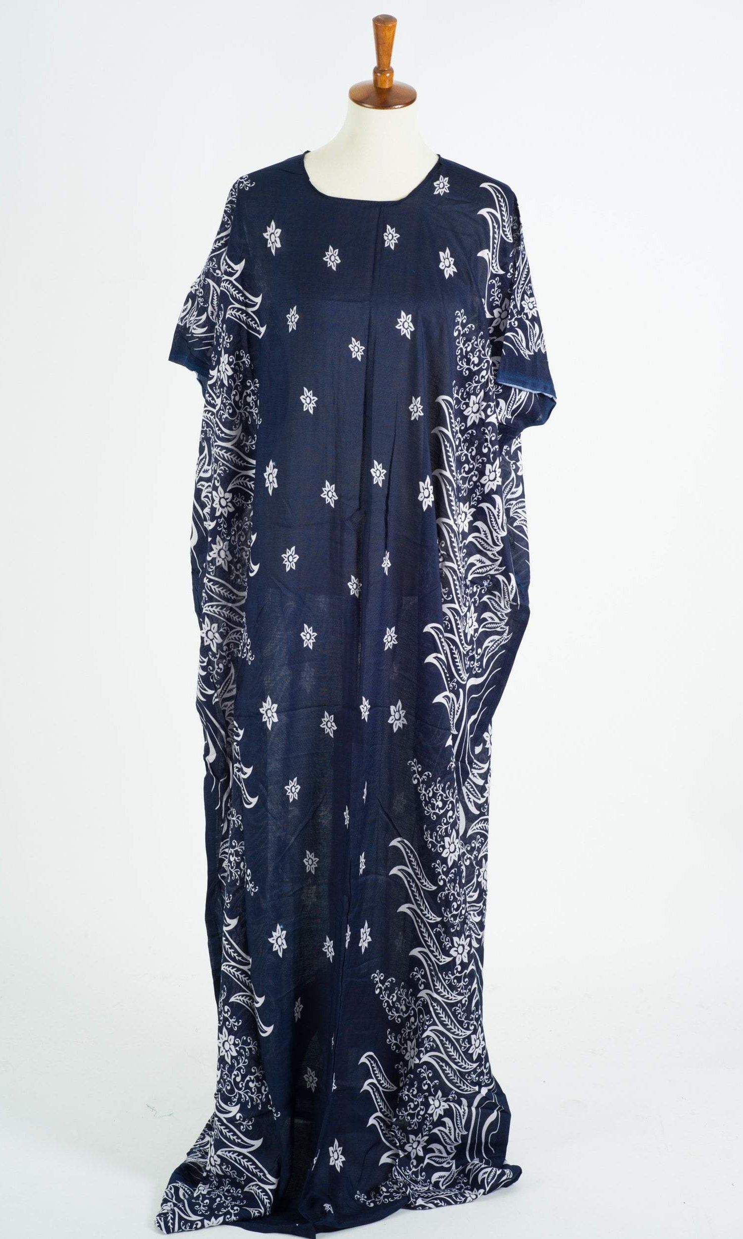 Navy blue print bati dress Kabayare
