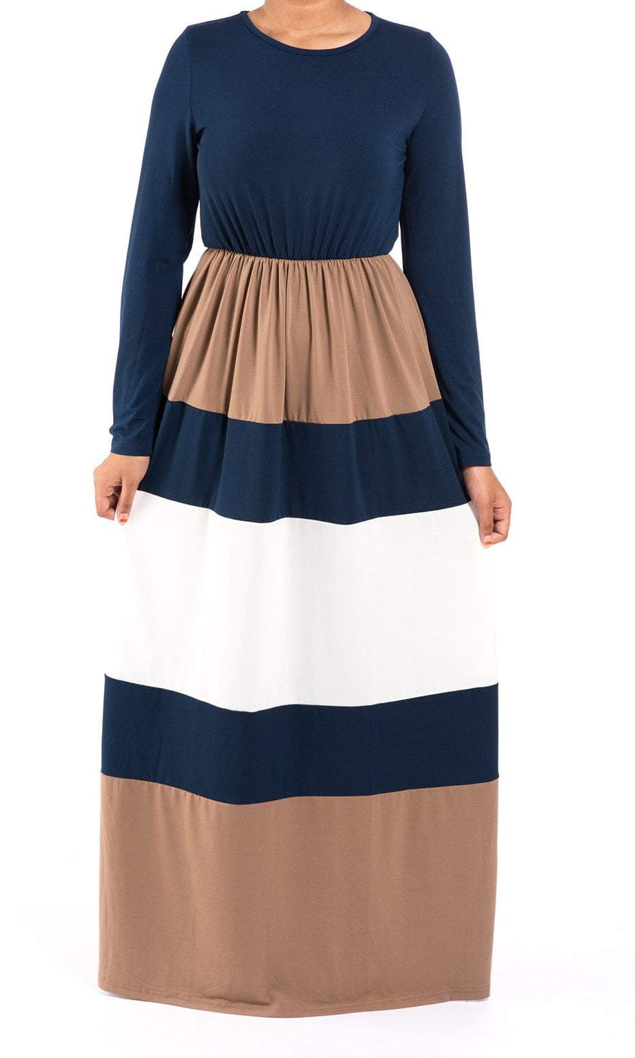 Navy color-block maxi dress Kabayare