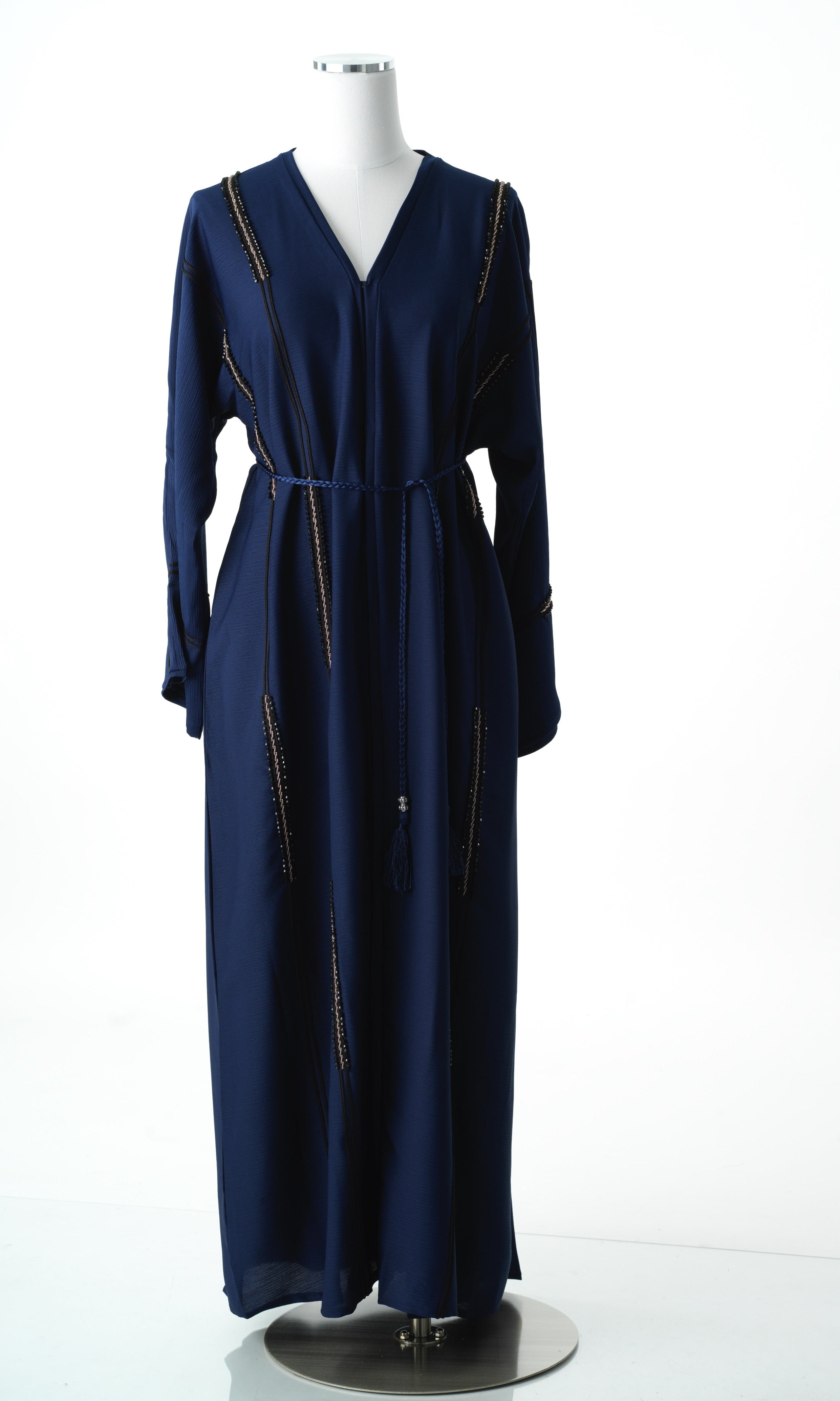 Navy dahaba linen abaya set Kabayare