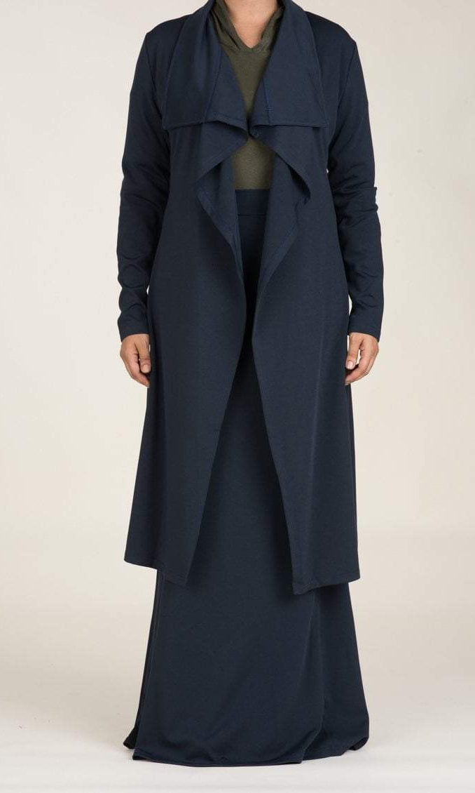 Navy DRAPED DROP SHOULDER JACKET Kabayare