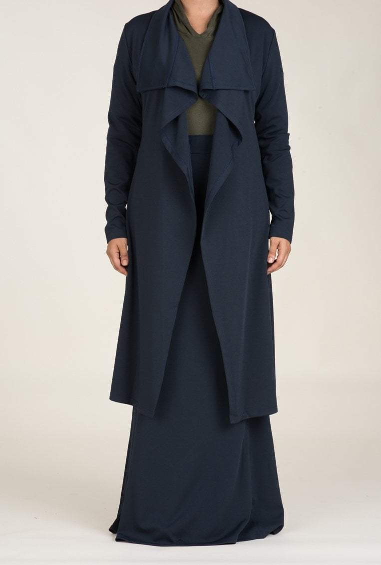 Navy DRAPED DROP SHOULDER JACKET Kabayare