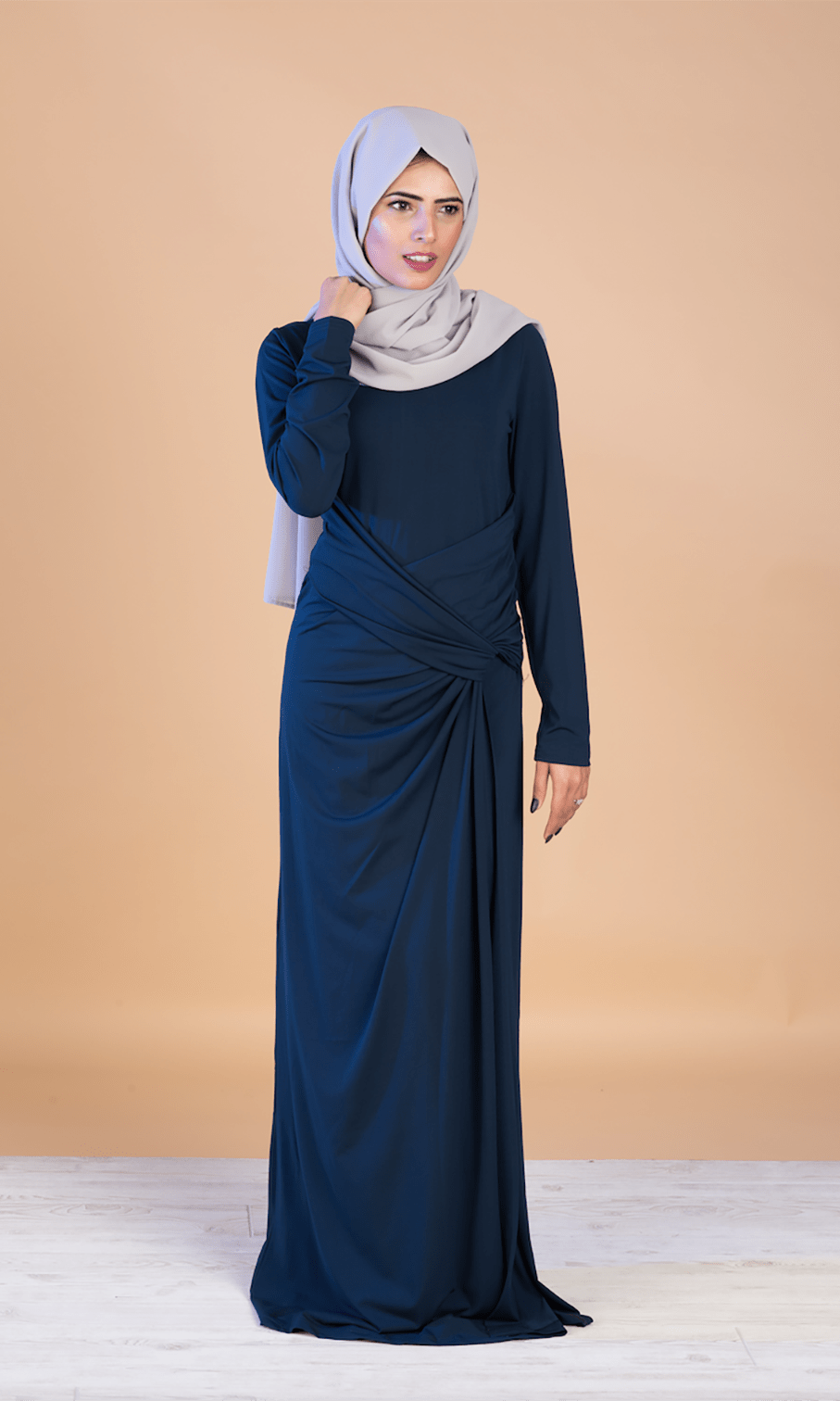 Navy Drapes Maxi Dress Kabayare