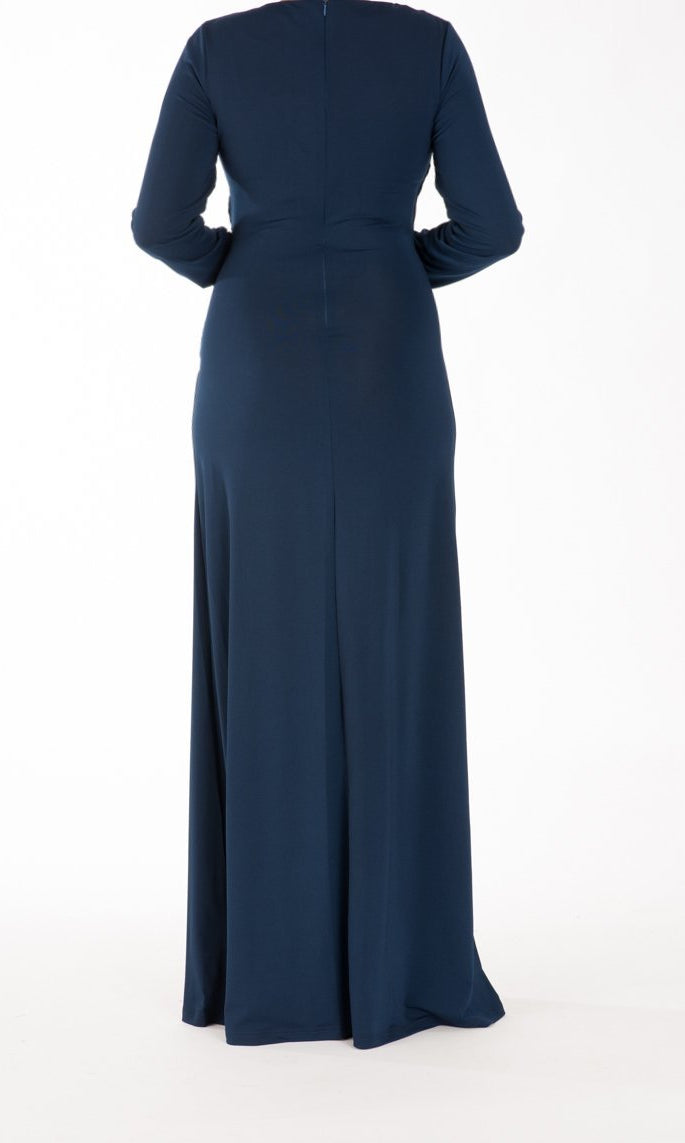 Navy Drapes Maxi Dress Kabayare