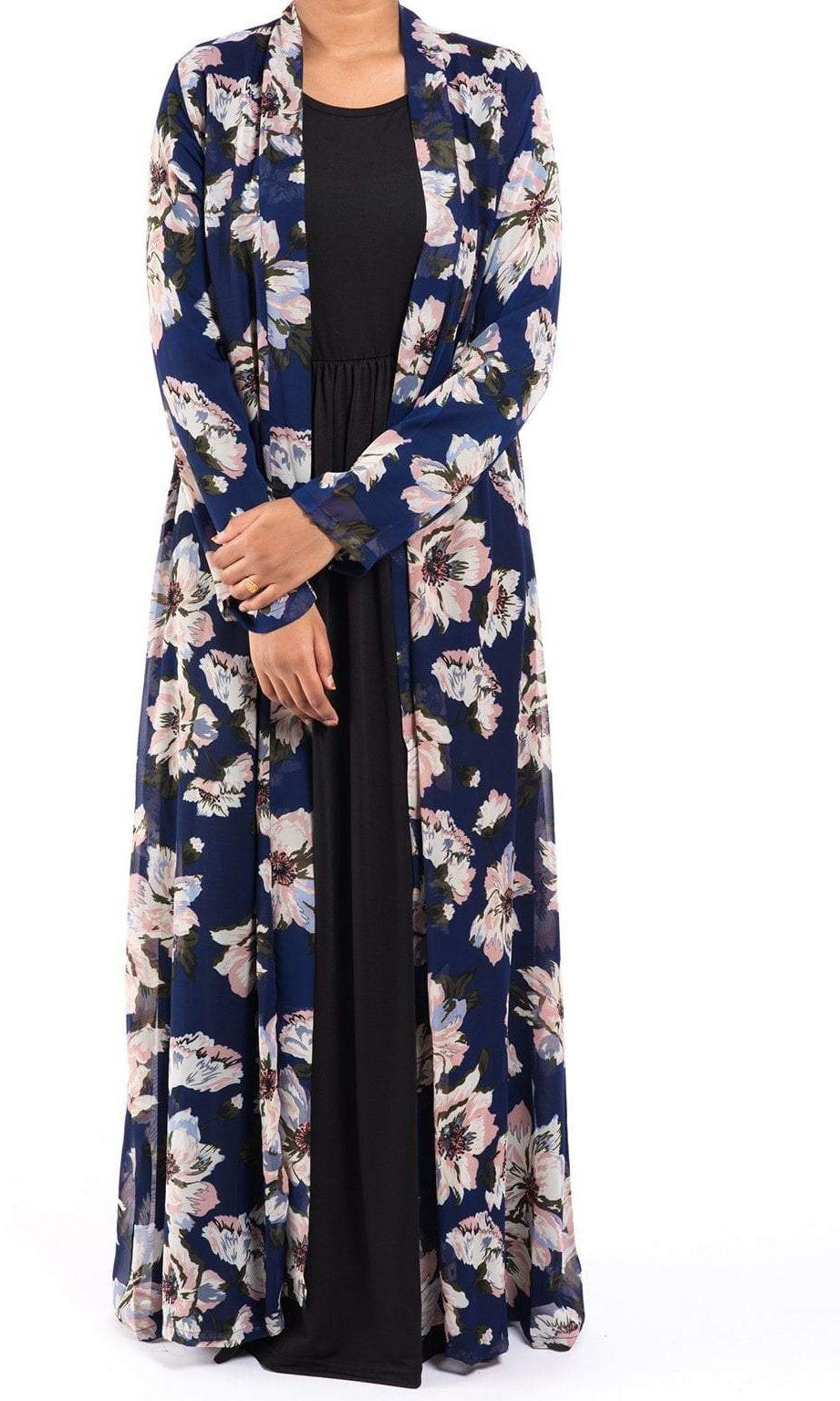 Navy Gardenia Maxi Cardigan Kabayare