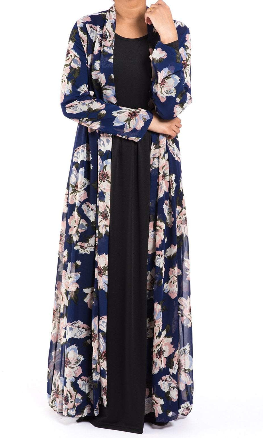 Navy Gardenia Maxi Cardigan Kabayare