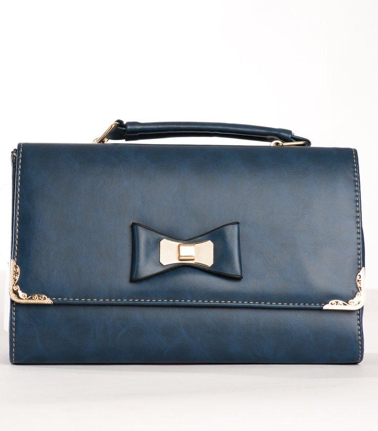 Navy Golden Bow Shoulder Bag Kabayare