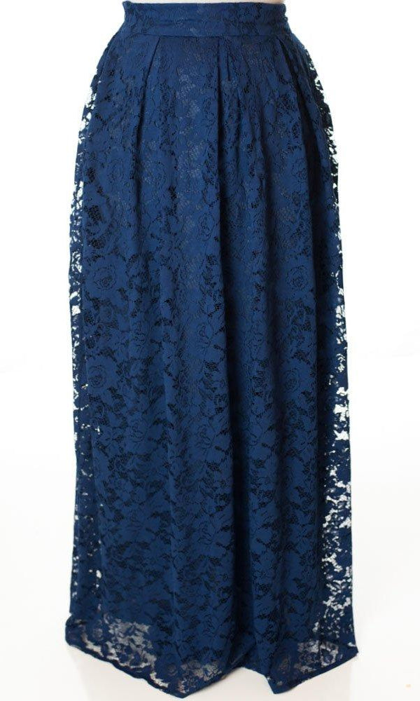 Navy Lace floral skirt Kabayare