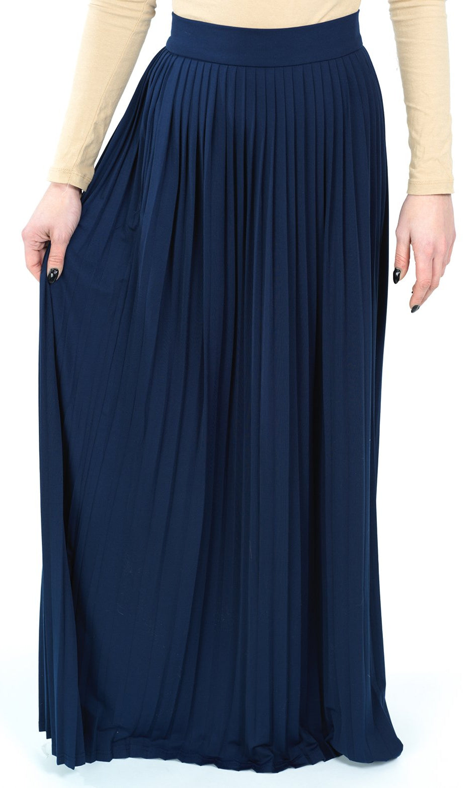 Navy Milk silk maxi Skirt Kabayare