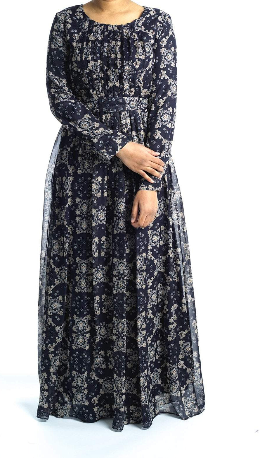 Navy Moroccan print Maxi dress Kabayare