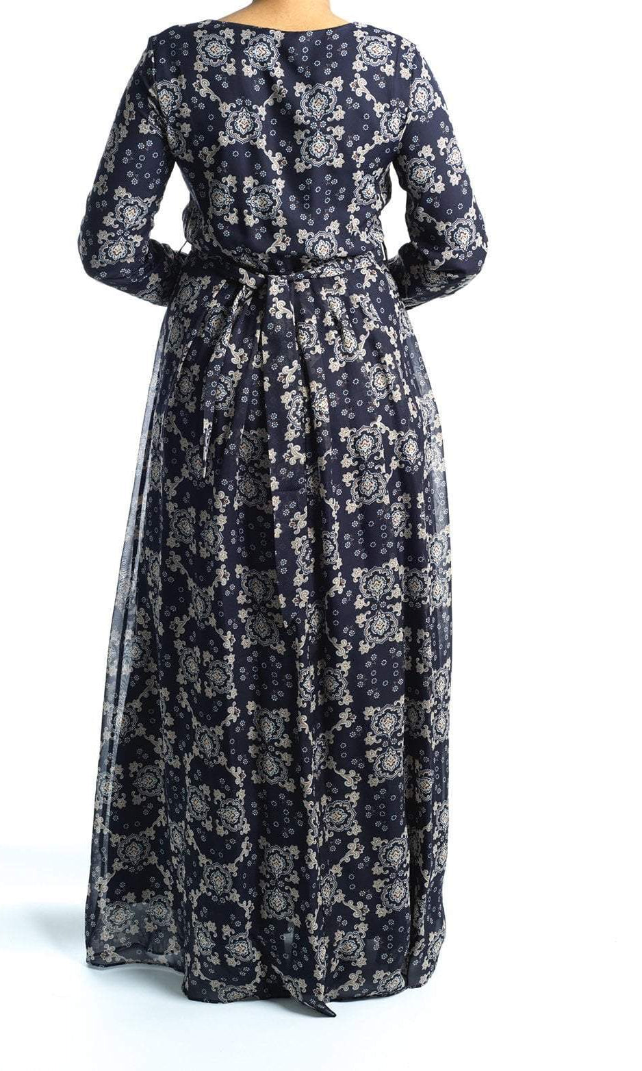 Navy Moroccan print Maxi dress Kabayare