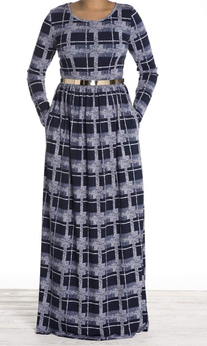 Navy pattern maxi dress Kabayare