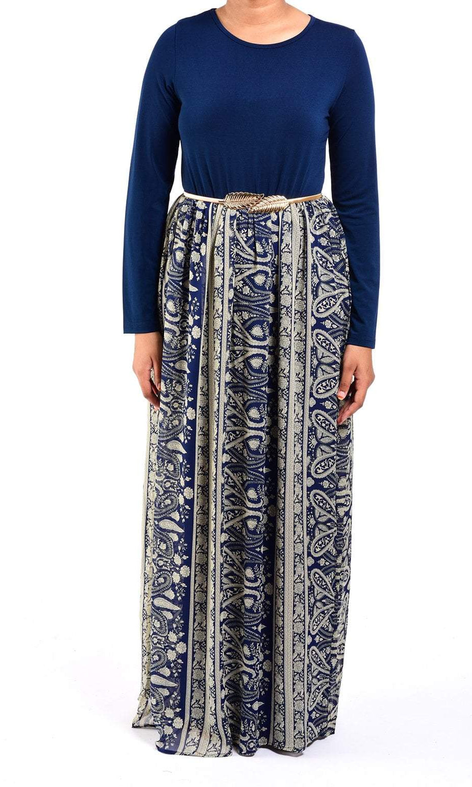 Navy river Chiffon Dress Kabayare