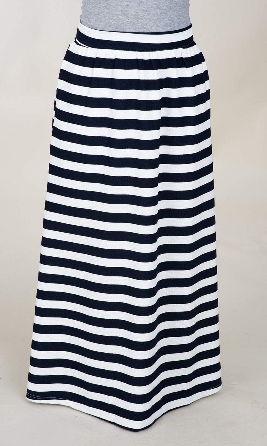 Navy Stripe Maxi Skirt Kabayare