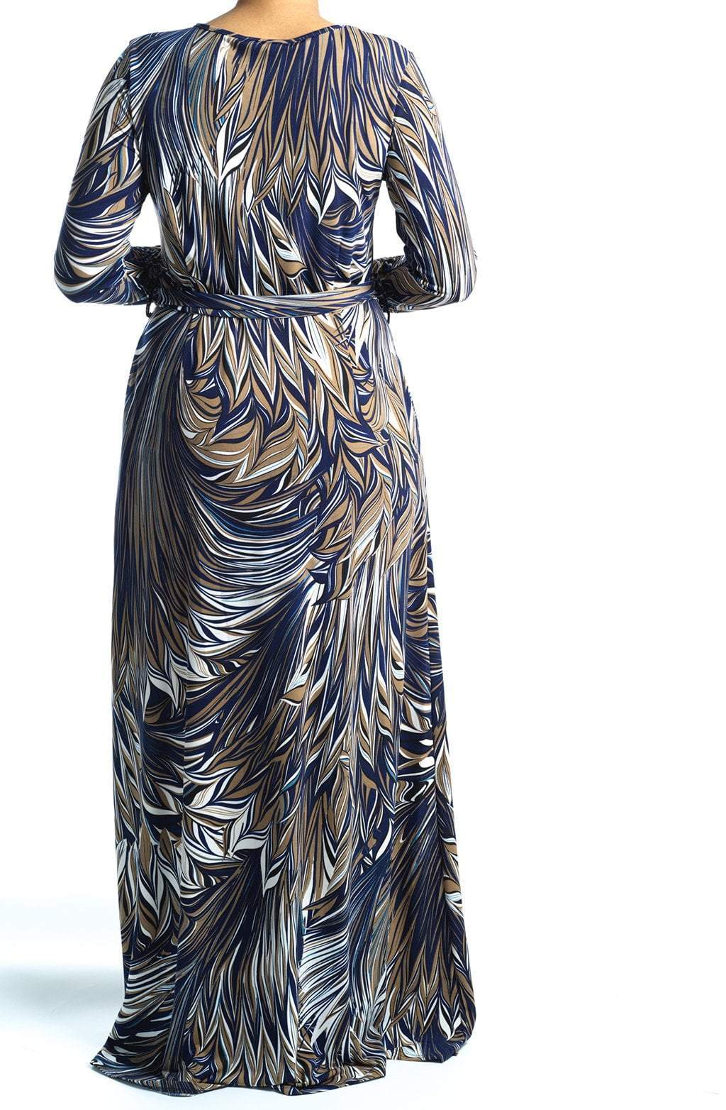 Navy Tamara Maxi Print Dress Kabayare