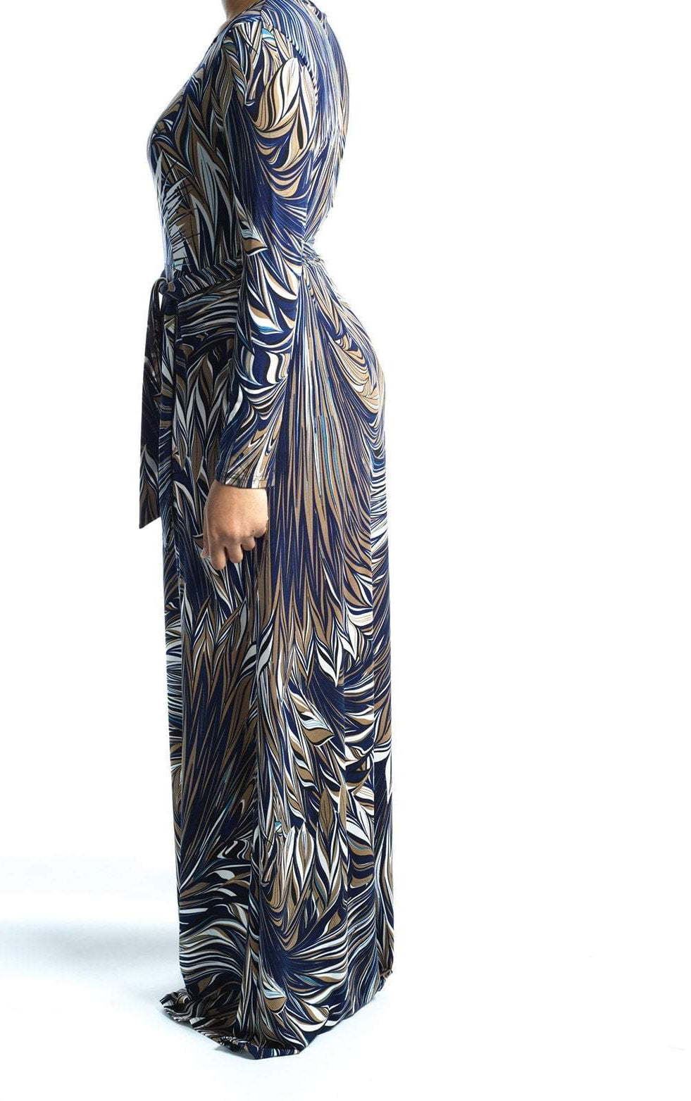 Navy Tamara Maxi Print Dress Kabayare