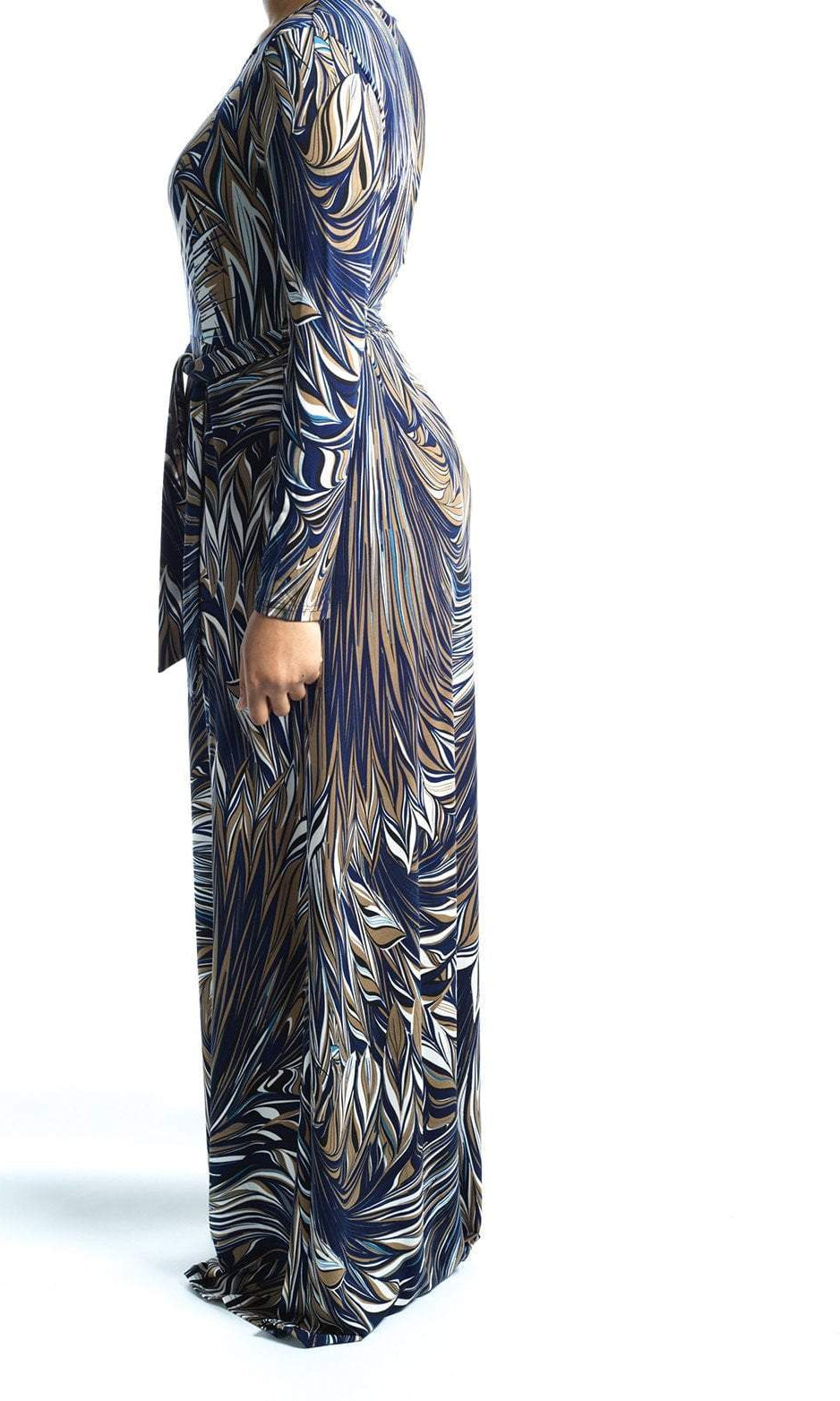 Navy Tamara Maxi Print Dress Kabayare