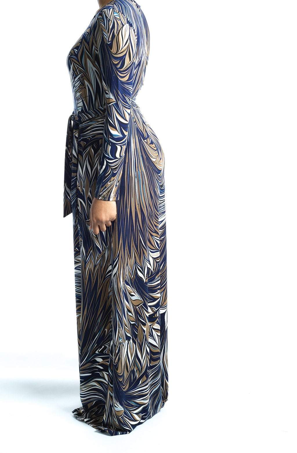 Navy Tamara Maxi Print Dress Kabayare